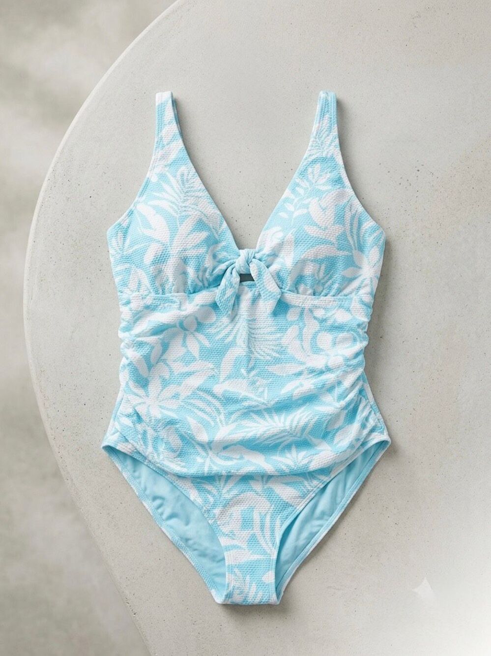 Birdsong North Shore Blue Floral Tie Front Underwire One Piece Swimsuit New
